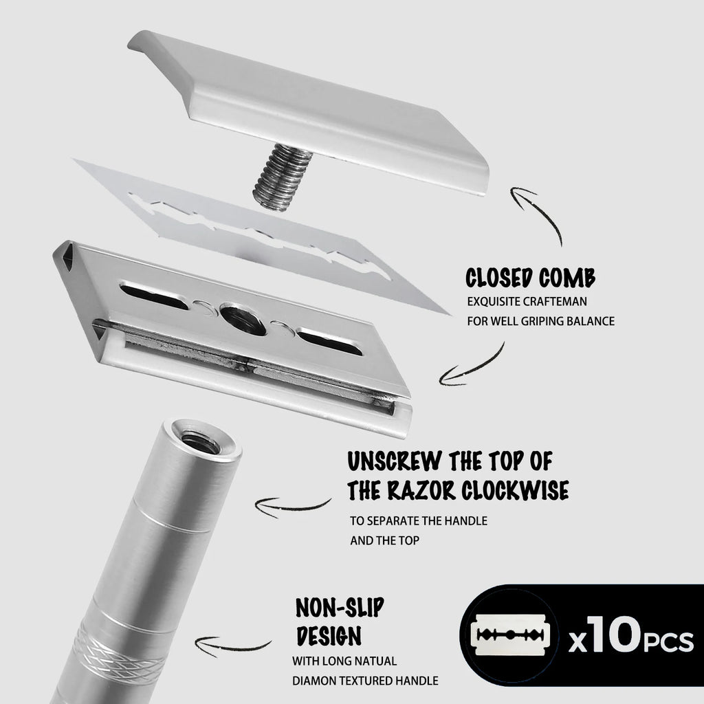 Double Edge Safety Razor + 5 Blades