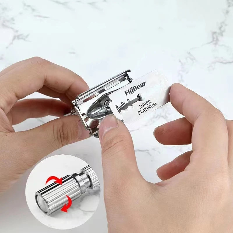 Folding Straight Razor with Blades
